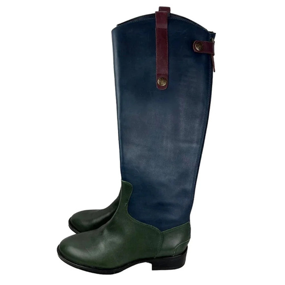NEW‎ Sam Edelman Penny Riding Boots Blue and Green RARE - Picture 4 of 9